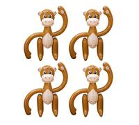 SHATCHI 4 Pcs Inflatable Brown Monkey Blow Up Party Decorations 58 cm, Tropical Animal Fancy Dress Props for Hawaiian African, Pool and Beach Parties, Hen Do, Stag Do, Photo Booth and Themed Events
