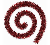 Shatchi 4 X 2M Red Chunky Tinsel Garland - Chunky Christmas Tinsel Garland - Tree, Mantelpiece And Party Decoration - Festive Home Décor