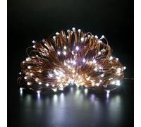 Shatchi 40 Warm White LED Lights Micro Rice Silver Copper Wire Battery Operated String Fairy Lights Bunch in Yellow Shatchi Yellow