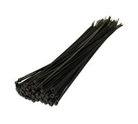 Shatchi 400 Pcs 200mm X 4.8mm Strong Black Nylon Plastic Cable Ties Zip Tie Wraps Organizer