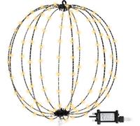 Shatchi 40Cm 3D Foldable Christmas Lighted Spheres - Large Fold-Flat Metal Frame Led Ball Lights, Festive Fairy Lights