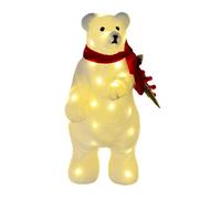 Shatchi 40Cm Battery Operated 40 Led Light Up Polar Bear Christmas Decoration, Warm White