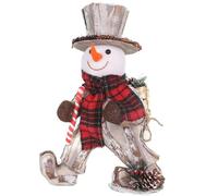40cm Christmas Tabletop Decorated with Pines Berries Showpieces decoration, white Walking Snowman Shatchi White One Size
