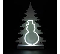 Wooden Christmas Decoration Pre Lit LED Silhouette Nativity Scene Ornament Table Window Battery Operated, White, 40Cm Shatchi White One Size