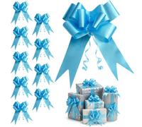 Shatchi 40Pcs Pale Blue 50mm/5Cm Large Ribbon Pull Bows For Gift Wrapping, Hampers, Florist Bouquets, Wedding Cars And Party Décor Pullbow