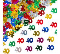 Shatchi 40Th Birthday Confetti Multicolour 1 Pack X 14 Grams Birthday Decoration Foil Metallic 1 Pack