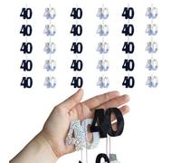 Shatchi 40Th Glitz Black Anniversary Birthday Metallic Hanging String Shiny Foil Wall Decorations Pack Of 6