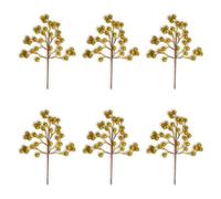 Shatchi 45Cm Artificial Gold Glitter Berry Picks For Christmas, Pack Of 6