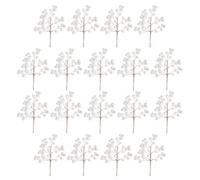 Shatchi 45Cm Artificial Iridescent White Glitter Berry Picks For Christmas, Pack Of 18
