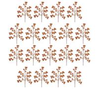 Shatchi 45Cm Artificial Rose Gold Glitter Berry Picks For Christmas, Pack Of 18