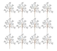 Shatchi 45Cm Artificial Silver Glitter Berry Picks For Christmas, Pack Of 12