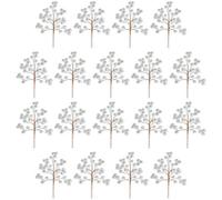Shatchi 45Cm Artificial Silver Glitter Berry Picks For Christmas, Pack Of 18