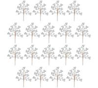 Shatchi 45cm Artificial Silver Glitter Berry Picks for Christmas | Size: 6 Pack Shatchi Silver 6 Pack