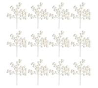 Shatchi 45Cm Artificial White Glitter Berry Picks For Christmas, Pack Of 12