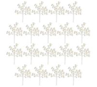 Shatchi 45Cm Artificial White Glitter Berry Picks For Christmas, Pack Of 18