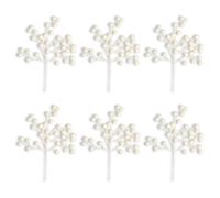 Shatchi 45Cm Artificial White Glitter Berry Picks For Christmas, Pack Of 6