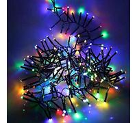 SHATCHI 480 Christmas Tree Cluster Lights Multifunction 8 Light Modes, Timer Green Cable Indoor/Outdoor Low Voltage Holiday Home Decorations, Multicolour