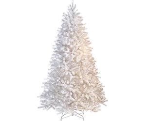 "SHATCHI 4ft/1.2m Pre-Lit Artificial Christmas Tree Alaskan Pine 230 Tips-110 Warm White LEDs Metal Stand Xmas Home Decorations, 120cm"