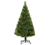 SHATCHI 4ft 120cm Elegant Desiner Green Bushy Christmas Tree Boulder Pine with Berry Xmas Festive Decoration