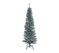 Shatchi 4Ft Artificial Flocked Slim Christmas Pencil Tree Holiday Home Decorations With Pointed Tips And Metal Stand