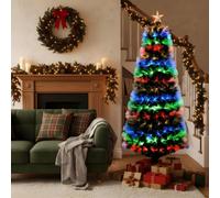 Shatchi 4Ft Led Fibre Optic Christmas Tree With Remote Control & 8 Light Modes
