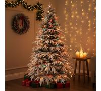 Shatchi 4FT Prelit Green Lapland Fir Christmas Tree Multicolour LEDs Shatchi Green 4ft