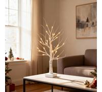 Shatchi 4pcs- 60cm White Twig Tree 24 Warm White LEDs USB or Battery Operated | Size: 2ft Shatchi White 2ft
