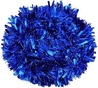 SHATCHI 4Pcs Blue Christmas Tinsels 1.8m/6ft Xmas Metallic Chunky Tinsel Garland for Christmas Tree Hanging Decorations