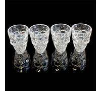 Shatchi 4Pcs Halloween 3D Skull Shot Glasses - Clear 55Ml Tableware For Striking Decor