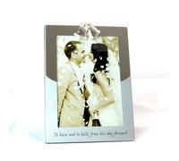 Shatchi 5" X 7" Silver Photo Frame Double Bell On Top Wedding Present