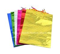 Shatchi 50 X Assorted Colours Holographic Gift Bag Small Christmas Birthday Present
