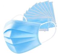 Shatchi 50 x Disposable Face Mask 3 Ply Respirator Dental Dust Flu Virus in Blue Shatchi Blue