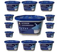 Dehumidifier Tubs 500ml Pack of 10 Moisture Absorber Condensation Remover for Damp, Mould, Moisture in Home, Kitchen, Wardrobe, Bedroom, Caravan, Office, Garage, Bathroom, Blue