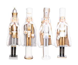 SHATCHI 50cm Gold Wooden Christmas Nutcrackers Soldiers King Puppet Large Figurines Xmas Home Decoration Ornament -Supplied Any One