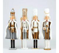 SHATCHI 50cm Gold Wooden Christmas Nutcrackers Soldiers King Puppet Large Figurines Xmas Home Decoration Ornament -Supplied Any One
