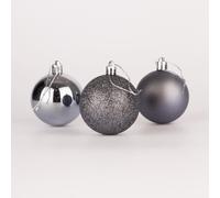 50mm/12Pcs Christmas Baubles Shatterproof Dark Grey, Christmas Tree Decorations Ball Ornaments Balls Xmas Hanging Decorations Holiday Decor - Shiny,Matte,Glitter