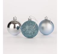 50mm/18Pcs Christmas Baubles Shatterproof Light Blue, Christmas Tree Decorations Ball Ornaments Balls Xmas Hanging Decorations Holiday Decor - Shiny,Matte,Glitter