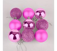 Shatchi 50mm/18Pcs Christmas Baubles Shatterproof Pink,tree Decorations
