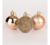 Shatchi 50mm/9Pcs Christmas Baubles Shatterproof Champagne Gold,tree Decorations
