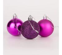 50mm/9Pcs Christmas Baubles Shatterproof Purple, Christmas Tree Decorations Ball Ornaments Balls Xmas Hanging Decorations Holiday Decor - Shiny,Matte,Glitter