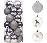 50mm/9Pcs Christmas Baubles Shatterproof Silver, Christmas Tree Decorations Ball Ornaments Balls Xmas Hanging Decorations Holiday Decor - Shiny,Matte,Glitter