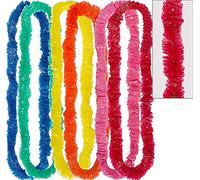 SHATCHI Flower Necklace Bracelet Headband Bra Sunglasses Table Skirt Hawaiian Luau Beach Summer Party Accessories, Assorted, 50pcs Poly Leis Garland