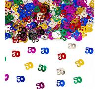 Shatchi 50Th Birthday Confetti Multicolour 2 Pack X 14 Grams Birthday Decoration Foil Metallic 2 Pack