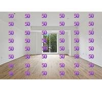 Shatchi 50Th Glitz Pink Anniversary Birthday Metallic Hanging String Shiny Foil Wall Decorations Pack Of 6