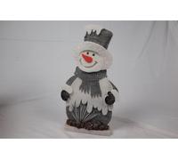 52cm Grey Snowman Christmas Tabletop Figures Window Wall Glitter Foam Showpiece Decorations Shatchi Grey One Size