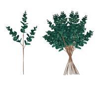 Shatchi Dark Green Glitter Artificial Eucalyptus Christmas Tree Picks 55Cm Pack Of 12