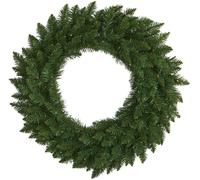 SHATCHI Black/White Imperial Pine Garland/Wreath Christmas Holiday Xmas Home Office Fireplaces Stairs Decoration with Non Pre-Lit (CW/WW/Multicolour LEDs), Plain Green, 55cm