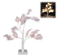 SHATCHI 55cm Light Pink Feather Tree Table Lamp Warm White LEDs Lighted Pampas Tree - Battery-Operated Decorative Night Light for Christmas, Home, Events, Holiday Decorations