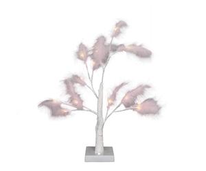 SHATCHI 55cm Light Pink Feather Tree Table Lamp Warm White LEDs Lighted Pampas Tree - Battery-Operated Decorative Night Light for Christmas, Home, Events, Holiday Decorations