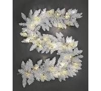 Shatchi 55cm Prelit Imperial Pine White W/Warm White Leds Christmas Christmas Garland Shatchi White